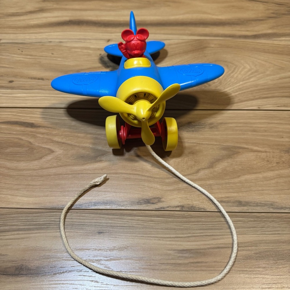 Green Toys Disney Mickey Mouse Plane Pull Toy Toddler Baby Play